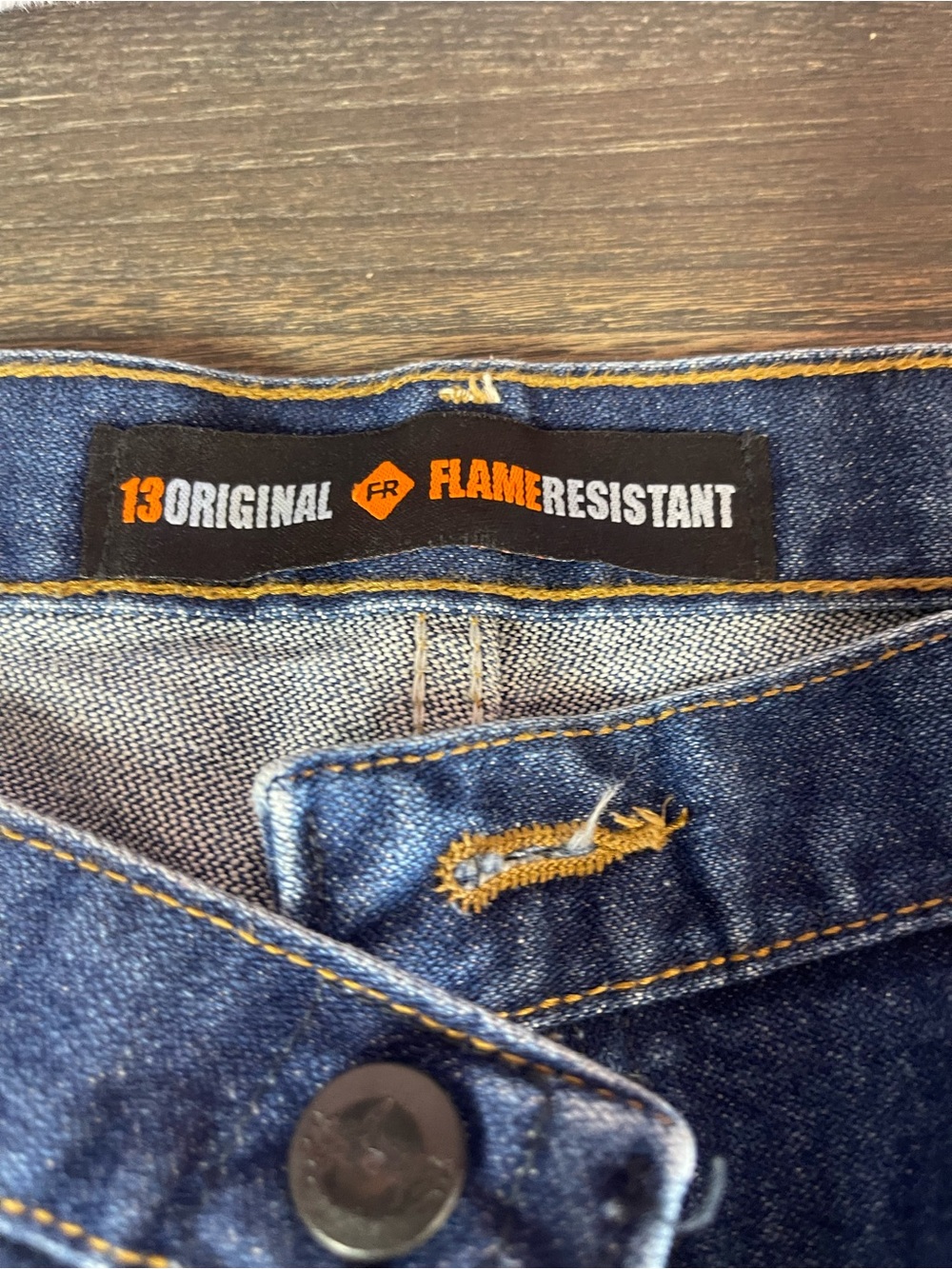 Wrangler Men's Dark Blue Flame-Resistant Jeans